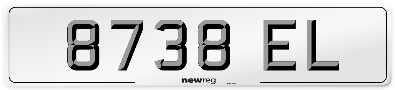 8738 EL Number Plate from New Reg